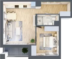 2 pokoje, mieszkanie 48,12 m², piętro 1, oferta nr C/132, Kijowska 17, Warszawa, Praga Północ, Szmulki, ul. Kijowska 17