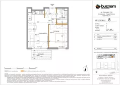 2 pokoje, mieszkanie 37,49 m², piętro 1, oferta nr 8, Kijowska 17A, Warszawa, Praga Północ, ul. Kijowska 17A