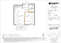 2 pokoje, mieszkanie 37,40 m², piętro 1, oferta nr 9, Kijowska 17A, Warszawa, Praga Północ, ul. Kijowska 17A