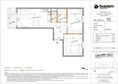 3 pokoje, mieszkanie 61,07 m², piętro 1, oferta nr 70, Kijowska 17A, Warszawa, Praga Północ, ul. Kijowska 17A