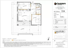 3 pokoje, mieszkanie 58,80 m², parter, oferta nr 104, Kijowska 17A, Warszawa, Praga Północ, ul. Kijowska 17A