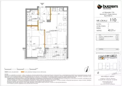 2 pokoje, mieszkanie 42,21 m², piętro 1, oferta nr 110, Kijowska 17A, Warszawa, Praga Północ, ul. Kijowska 17A
