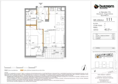 2 pokoje, mieszkanie 42,21 m², piętro 1, oferta nr 111, Kijowska 17A, Warszawa, Praga Północ, ul. Kijowska 17A