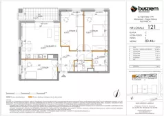 4 pokoje, mieszkanie 80,44 m², piętro 2, oferta nr 121, Kijowska 17A, Warszawa, Praga Północ, ul. Kijowska 17A