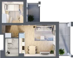 2 pokoje, mieszkanie 35,25 m², piętro 2, oferta nr C5, Dom Hygge Twin, Warszawa, Mokotów, Sielce, ul. Bobrowiecka 4B