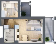 2 pokoje, mieszkanie 35,25 m², piętro 4, oferta nr C11, Dom Hygge Twin, Warszawa, Mokotów, Sielce, ul. Bobrowiecka 4B