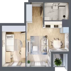 2 pokoje, mieszkanie 36,68 m², piętro 2, oferta nr A11, Dom Hygge Twin, Warszawa, Mokotów, Sielce, ul. Bobrowiecka 4B