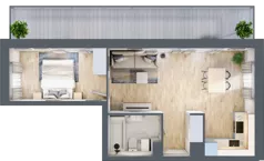2 pokoje, mieszkanie 43,25 m², piętro 2, oferta nr A12, Dom Hygge Twin, Warszawa, Mokotów, Sielce, ul. Bobrowiecka 4B