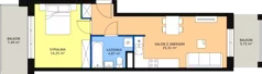 2 pokoje, mieszkanie 44,06 m², piętro 4, oferta nr C12, Dom Hygge Twin, Warszawa, Mokotów, Sielce, ul. Bobrowiecka 4B