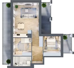 3 pokoje, mieszkanie 59,45 m², piętro 5, oferta nr C13, Dom Hygge Twin, Warszawa, Mokotów, Sielce, ul. Bobrowiecka 4B