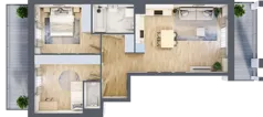 3 pokoje, mieszkanie 65,92 m², piętro 1, oferta nr A1, Dom Hygge Twin, Warszawa, Mokotów, Sielce, ul. Bobrowiecka 4B