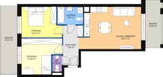 3 pokoje, mieszkanie 65,93 m², piętro 2, oferta nr A7, Dom Hygge Twin, Warszawa, Mokotów, Sielce, ul. Bobrowiecka 4B