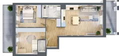 3 pokoje, mieszkanie 65,92 m², piętro 2, oferta nr A7, Dom Hygge Twin, Warszawa, Mokotów, Sielce, ul. Bobrowiecka 4B