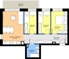 4 pokoje, mieszkanie 68,01 m², piętro 1, oferta nr G.M.1.01, Sereno Park, Łódź, Widzew, Stoki, ul. Listopadowa 91-95