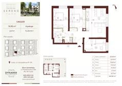 4 pokoje, mieszkanie 76,90 m², parter, oferta nr I.M.0.01, Sereno Park, Łódź, Widzew, Stoki, ul. Listopadowa 91-95