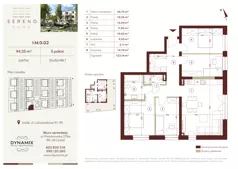 5 pokoi, mieszkanie 94,35 m², parter, oferta nr I.M.0.02, Sereno Park, Łódź, Widzew, Stoki, ul. Listopadowa 91-95