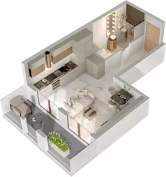 1 pokój, mieszkanie 28,21 m², piętro 1, oferta nr A/A2-4-4, Gemini G-7, Kielce, Centrum, ul. Górna 7