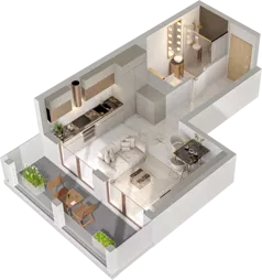 1 pokój, mieszkanie 27,86 m², piętro 4, oferta nr A/A5-4-31, Gemini G-7, Kielce, Centrum, ul. Górna 7