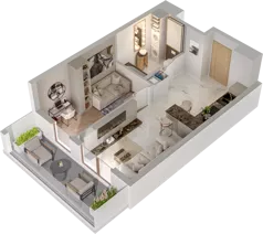 2 pokoje, mieszkanie 36,76 m², piętro 2, oferta nr A/A3-5-14, Gemini G-7, Kielce, Centrum, ul. Górna 7