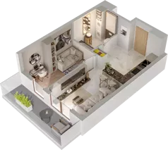 2 pokoje, mieszkanie 36,89 m², piętro 1, oferta nr A/A2-5-5, Gemini G-7, Kielce, Centrum, ul. Górna 7