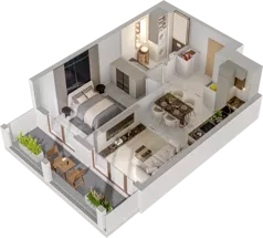 2 pokoje, mieszkanie 42,20 m², piętro 7, oferta nr A/A8-7-61, Gemini G-7, Kielce, Centrum, ul. Górna 7