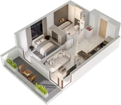 2 pokoje, mieszkanie 35,63 m², piętro 3, oferta nr B/B4-10-117, Gemini G-7, Kielce, Centrum, ul. Górna 7
