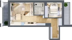2 pokoje, mieszkanie 45,40 m², piętro 3, oferta nr A/A4-8-26, Gemini G-7, Kielce, Centrum, ul. Górna 7