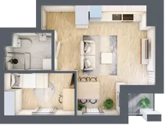 2 pokoje, mieszkanie 33,56 m², piętro 4, oferta nr A/A5-2-29, Gemini G-7, Kielce, Centrum, ul. Górna 7