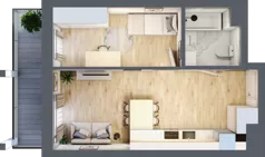 2 pokoje, mieszkanie 36,60 m², piętro 4, oferta nr A/A5-6-33, Gemini G-7, Kielce, Centrum, ul. Górna 7