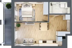 2 pokoje, mieszkanie 42,24 m², piętro 4, oferta nr A/A5-7-34, Gemini G-7, Kielce, Centrum, ul. Górna 7