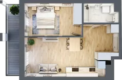 2 pokoje, mieszkanie 42,24 m², piętro 6, oferta nr A/A7-7-52, Gemini G-7, Kielce, Centrum, ul. Górna 7