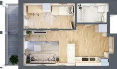 2 pokoje, mieszkanie 36,76 m², piętro 7, oferta nr A/A8-5-59, Gemini G-7, Kielce, Centrum, ul. Górna 7