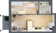 2 pokoje, mieszkanie 36,60 m², piętro 9, oferta nr A/A10-6-77, Gemini G-7, Kielce, Centrum, ul. Górna 7