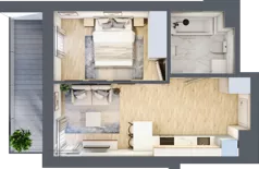 2 pokoje, mieszkanie 35,63 m², piętro 1, oferta nr B/B2-10-97, Gemini G-7, Kielce, Centrum, ul. Górna 7