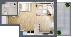 1 pokój, mieszkanie 39,53 m², piętro 1, oferta nr B/B2-6-93, Gemini G-7, Kielce, Centrum, ul. Górna 7