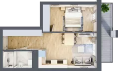 2 pokoje, mieszkanie 38,73 m², piętro 5, oferta nr B/B6-5-132, Gemini G-7, Kielce, Centrum, ul. Górna 7