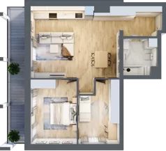 3 pokoje, mieszkanie 65,45 m², piętro 6, oferta nr B/B7-8-145, Gemini G-7, Kielce, Centrum, ul. Górna 7