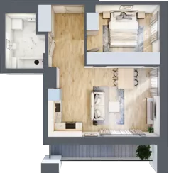 2 pokoje, mieszkanie 46,05 m², piętro 9, oferta nr B/B10-4-171, Gemini G-7, Kielce, Centrum, ul. Górna 7