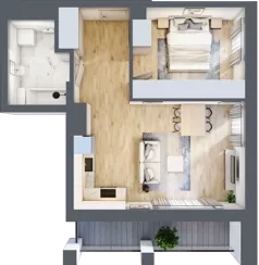 2 pokoje, mieszkanie 46,05 m², piętro 10, oferta nr B/B11-4-181, Gemini G-7, Kielce, Centrum, ul. Górna 7