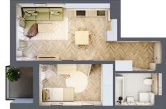 2 pokoje, mieszkanie 39,57 m², piętro 1, oferta nr A-13, Podgórki Tynieckie, Kraków, Dębniki, Sidzina, ul. Podgórki Tynieckie