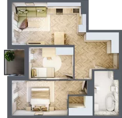 3 pokoje, mieszkanie 62,85 m², piętro 2, oferta nr A-20, Podgórki Tynieckie, Kraków, Dębniki, Sidzina, ul. Podgórki Tynieckie