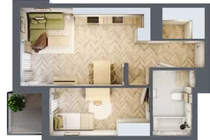 2 pokoje, mieszkanie 43,64 m², piętro 1, oferta nr A-12, Podgórki Tynieckie, Kraków, Dębniki, Sidzina, ul. Podgórki Tynieckie