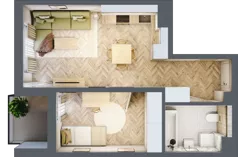 2 pokoje, mieszkanie 39,57 m², parter, oferta nr A-5, Podgórki Tynieckie, Kraków, Dębniki, Sidzina, ul. Podgórki Tynieckie