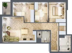 4 pokoje, mieszkanie 73,78 m², piętro 1, oferta nr B-12, Podgórki Tynieckie, Kraków, Dębniki, Sidzina, ul. Podgórki Tynieckie