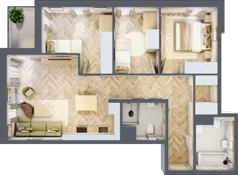 4 pokoje, mieszkanie 73,78 m², parter, oferta nr B-3, Podgórki Tynieckie, Kraków, Dębniki, Sidzina, ul. Podgórki Tynieckie