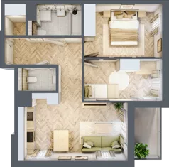 3 pokoje, mieszkanie 54,22 m², parter, oferta nr B-8, Podgórki Tynieckie, Kraków, Dębniki, Sidzina, ul. Podgórki Tynieckie
