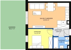 2 pokoje, mieszkanie 41,69 m², parter, oferta nr A.0.7, Skandinavia, Gdańsk, Orunia Górna-Gdańsk Południe, ul. Wielkopolska 66