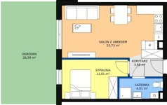 2 pokoje, mieszkanie 42,10 m², parter, oferta nr B.0.4, Skandinavia, Gdańsk, Orunia Górna-Gdańsk Południe, ul. Wielkopolska 66