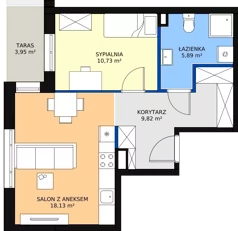 2 pokoje, mieszkanie 44,92 m², piętro 1, oferta nr E.0.91, Helenów Park, Łódź, Bałuty, Bałuty-Doły, ul. Smugowa / Źródłowa