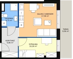 2 pokoje, mieszkanie 40,21 m², piętro 4, oferta nr D.4.88, Helenów Park, Łódź, Bałuty, Bałuty-Doły, ul. Smugowa / Źródłowa